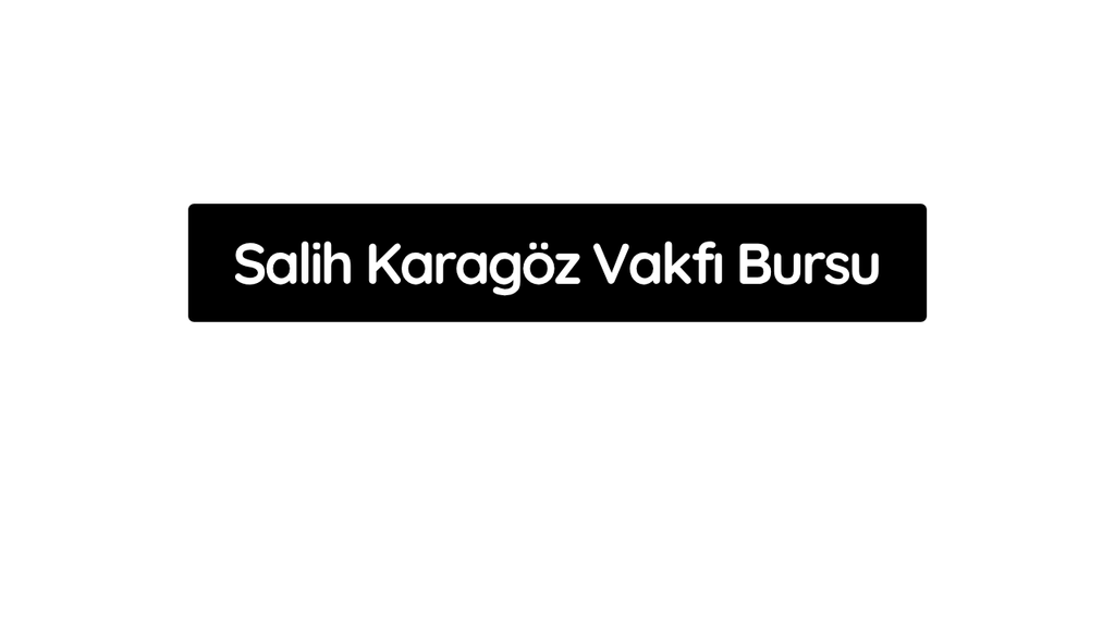 Salih Karagöz Vakfı Bursu 2026-2027